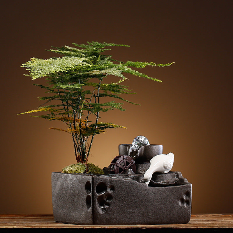 Money rolling small fountain water device ornaments
