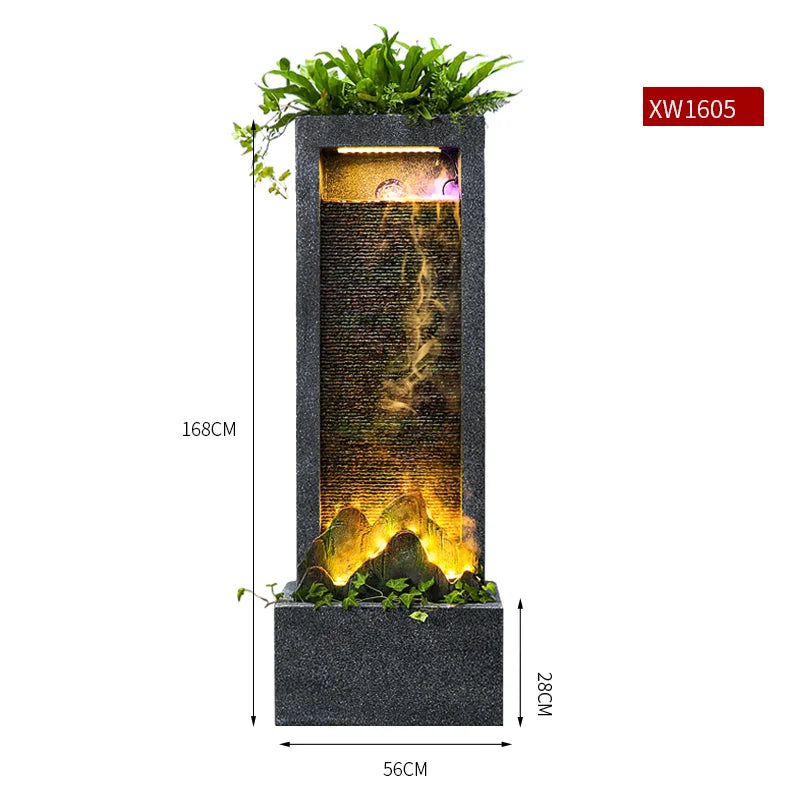 Muro cortina de agua CHENYISHI Mueble de TV de pie Cascadas de circulación Adornos Estatua para exteriores para fuente de agua de jardín