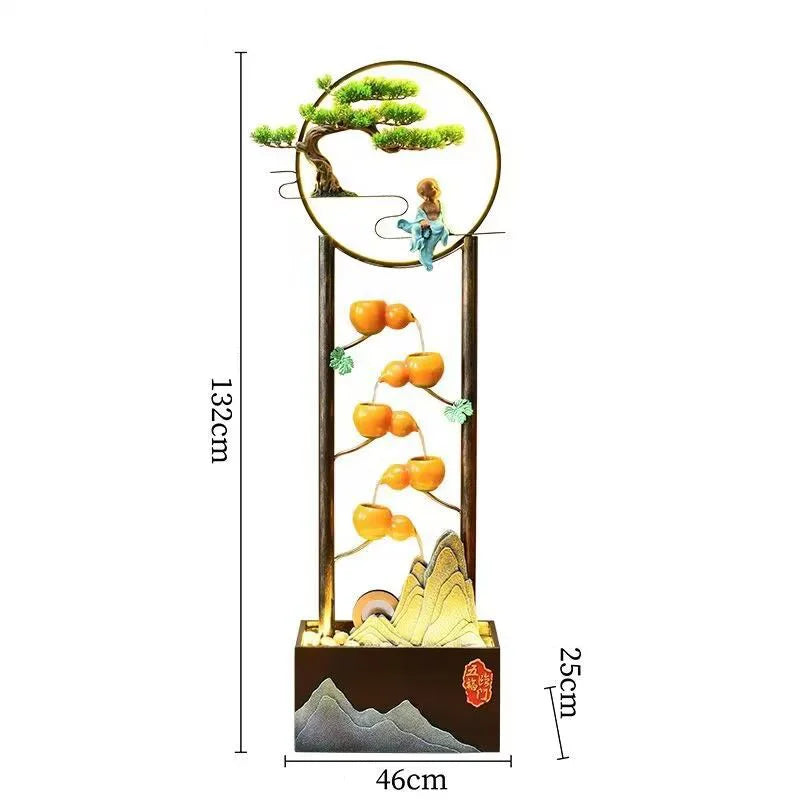 CHENYISHI Venta al por mayor Fuente de agua corriente de bambú de gran tamaño para piso Adornos de oficina Decoración de regalo de agua circulante de bambú