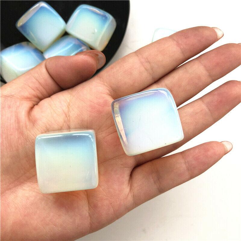 Cubo de piedra preciosa de cristal de ópalo sintético para meditación