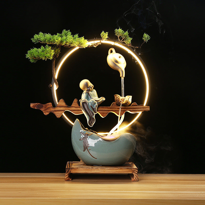 Fuyuan Zen home flowing water ornaments living room office entrance ceramic decorations