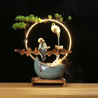 Fuyuan Zen home flowing water ornaments living room office entrance ceramic decorations
