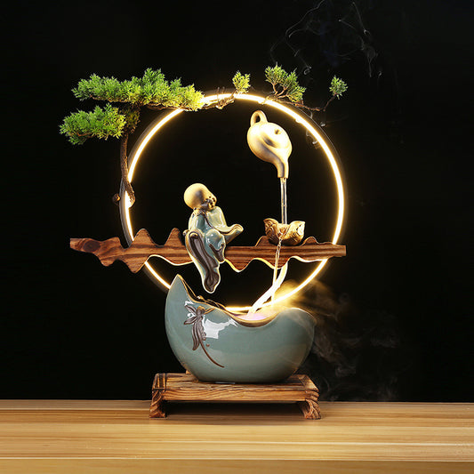 Fuyuan Zen home flowing water ornaments living room office entrance ceramic decorations