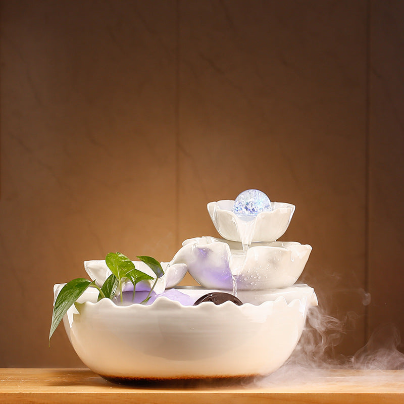Flowing water attracts wealth and wealth ornaments home creative fountain landscape decoration desktop