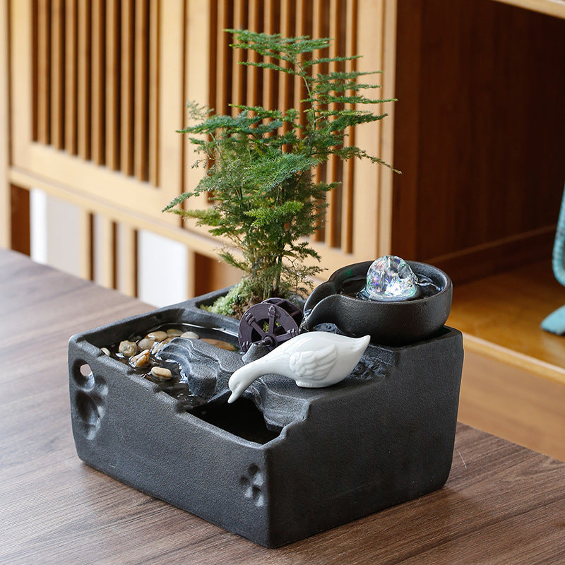 Money rolling small fountain water device ornaments