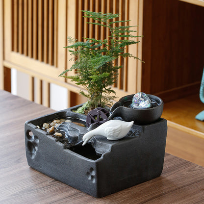 Money rolling small fountain water device ornaments