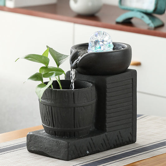 Mill barrel flow water flow ornaments circulating water living room office desktop decoration water flow device crafts