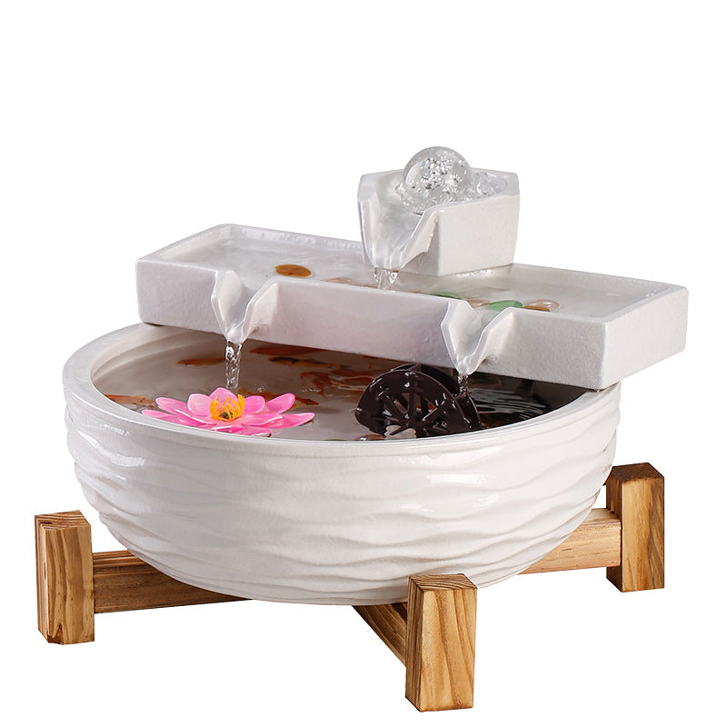 Flowing water attracts wealth, circulating water fish tank ornaments, office living room simple decorations, opening gifts and crafts