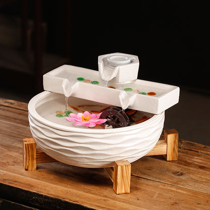 Flowing water attracts wealth, circulating water fish tank ornaments, office living room simple decorations, opening gifts and crafts