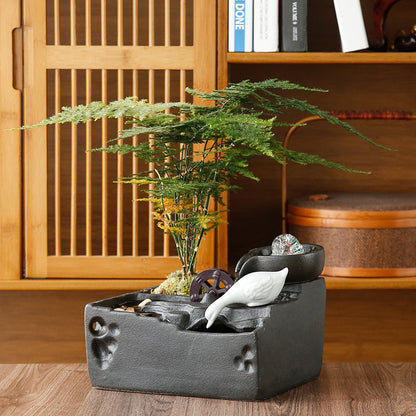 Money rolling small fountain water device ornaments