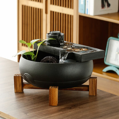Mountain spring flowing water new Chinese style fortune-producing flowing water ornaments circulating water tea room living room office desktop