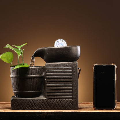 Mill barrel flow water flow ornaments circulating water living room office desktop decoration water flow device crafts