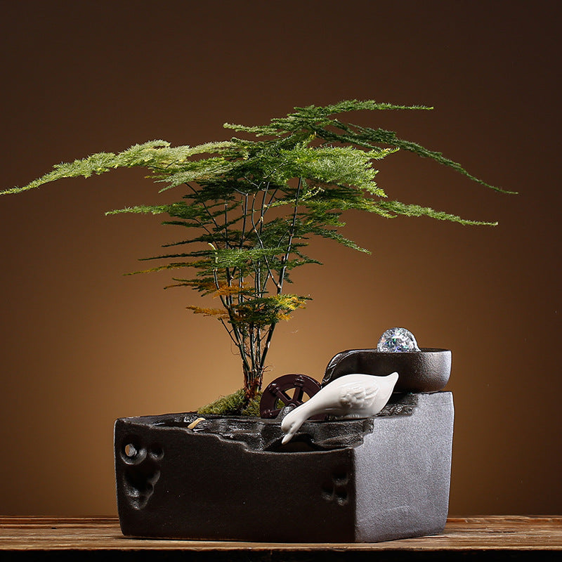 Money rolling small fountain water device ornaments