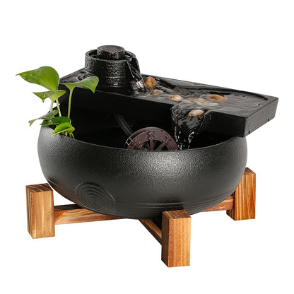 Mountain spring flowing water new Chinese style fortune-producing flowing water ornaments circulating water tea room living room office desktop