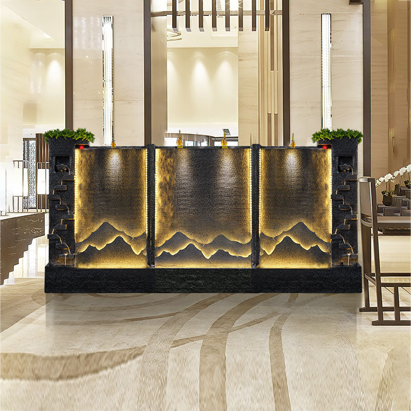 Water curtain wall, flowing water wall decoration, villa company, rockery, fountain, water landscape background wall, fish pond, fortune-making floor-standing ornaments