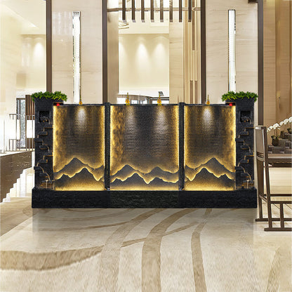 Water curtain wall, flowing water wall decoration, villa company, rockery, fountain, water landscape background wall, fish pond, fortune-making floor-standing ornaments