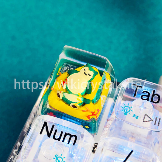 Snorlax Custom 1U Pokemon Keycap, Liquidate Artisan Anime Cherry MX Keycaps