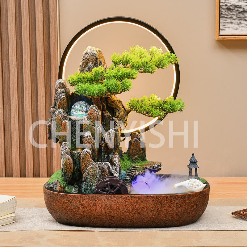 CHENYISHI Wholesale Flowing Water Fountain Rockery Waterscape Ornaments Circulating Water Office Wealth Decoration Housewarming Gift