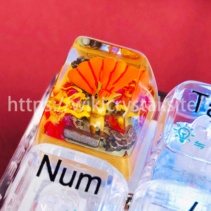 Vulpix Custom 1U Pokemon Keycap, Liquidate Artisan Anime Cherry MX Keycaps