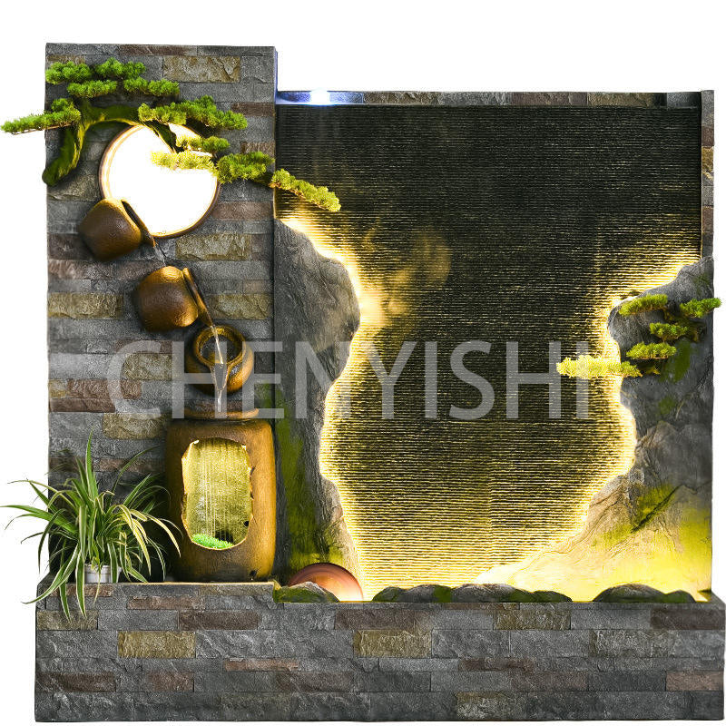 CHENYISHI Large Rockery Water Curtain Wall Flowing