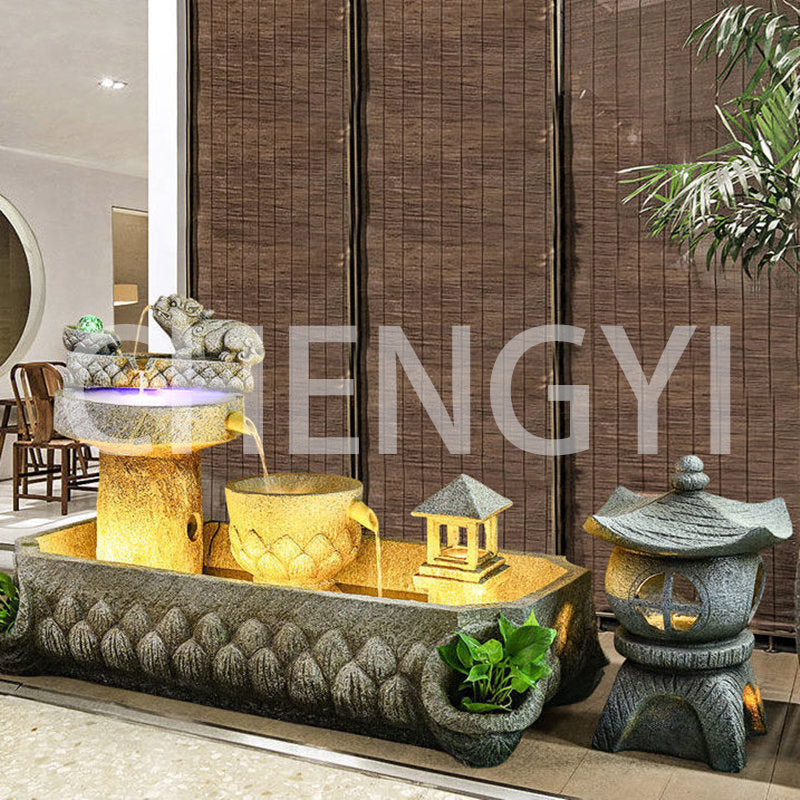 Stone grinding Pixiu to attract wealth floor-standing ornaments