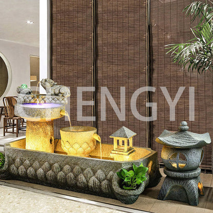 Stone grinding Pixiu to attract wealth floor-standing ornaments