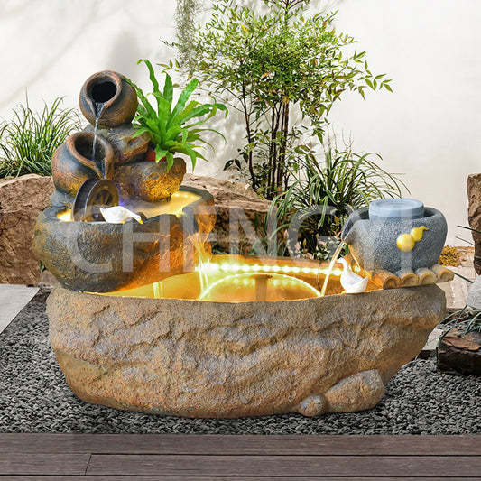 Pastoral flowing water landscape