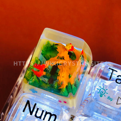 Pokémon Charizard custom 1U keycap Pokemon keycap liquefied keycap artisan keycap anime cherry MX keycap yellow keycap