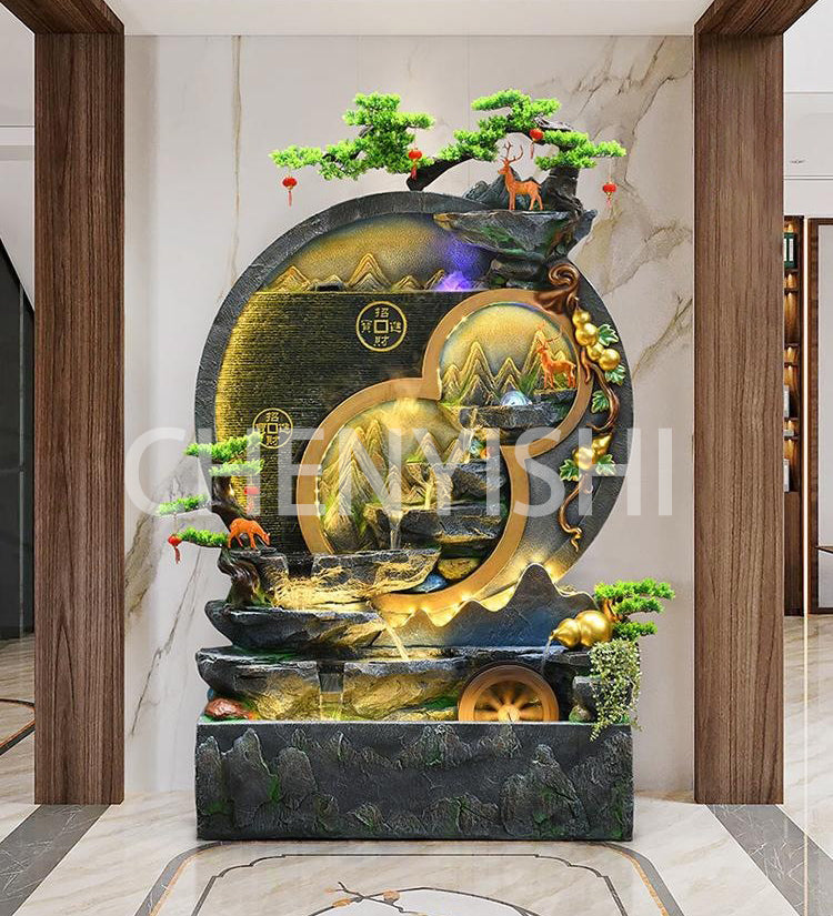 CHENYISHI Rockery Courtyard Water Curtain Fountain Wall Flowing Water Fountain Circulating Water Landscape Fish Tank Decoration