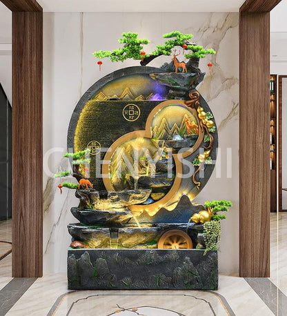 CHENYISHI Rockery Courtyard Water Curtain Fountain Wall Flowing Water Fountain Circulating Water Landscape Fish Tank Decoration