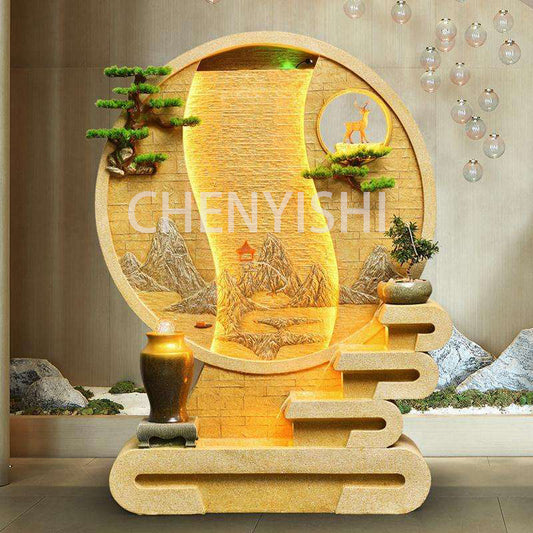 CHENYISHI Partition Large Rockery Water Landscape Garden Courtyard Office Floor-standing Ornaments New Chinese Style Water Curtain Wall