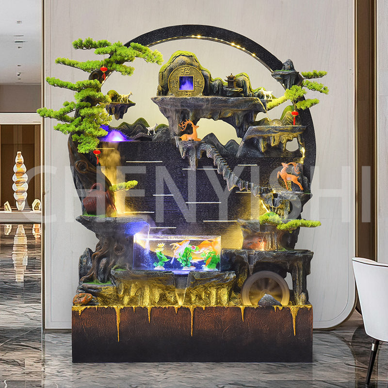 Water curtain wall flowing water wall screen fish tank fountain ornaments
