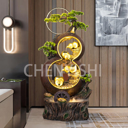 CHENYISHI Gourd Flowing Water Ornaments To Attract Wealth Office Living Room Feng Shui Rockery Water Landscape High-end National Style