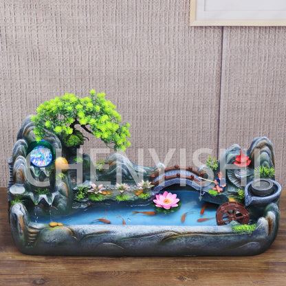 CHENYISHIWholesale Modern Minimalist Housewarming Living Room TV Cabinet Long Rockery Flowing Water Fountain Home Decoration Ornament