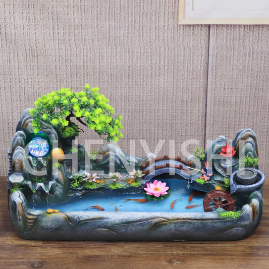 CHENYISHIWholesale Modern Minimalist Housewarming Living Room TV Cabinet Long Rockery Flowing Water Fountain Home Decoration Ornament