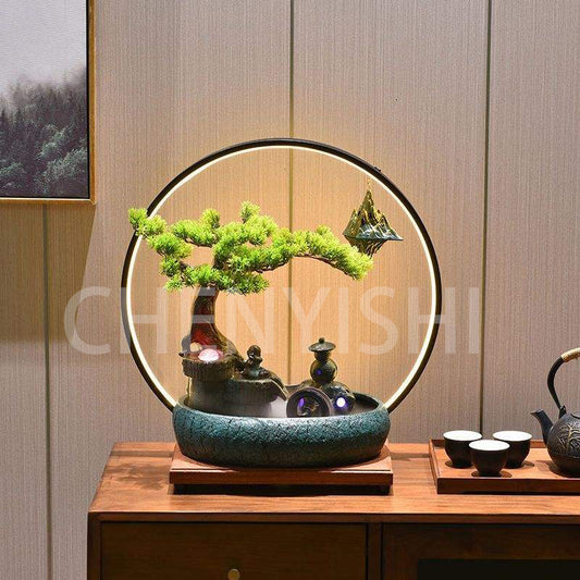 CHENYISHIRockery fountain Flowing Water Ornaments Circulating Water Feature Office Living Room Basin landscape Feng Shui Fortune