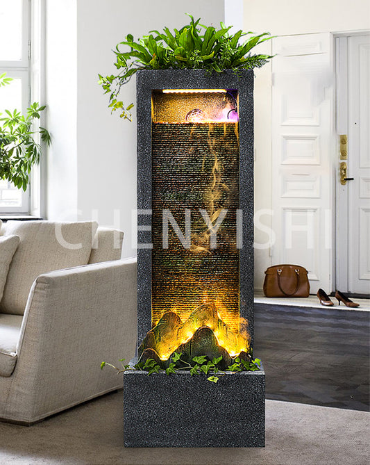 CHENYISHI Water Curtain Wall Floor-standing TV Cabinet Circulation Waterfalls Ornaments Outdoor Statue For Garden Water Feature