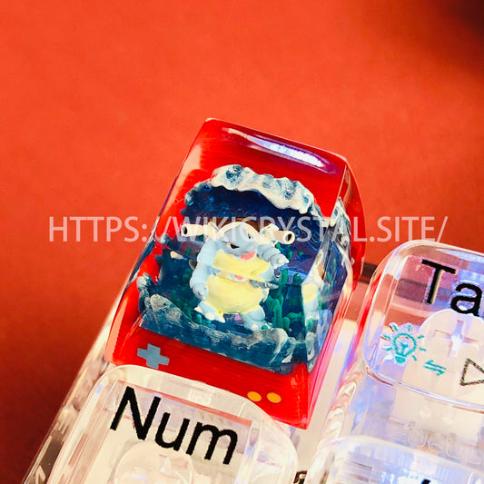 Pokémon Blastoise customized 1U keycap Pokémon keycap liquefied keycap craftsman keycap anime cherry MX keycap red keycap