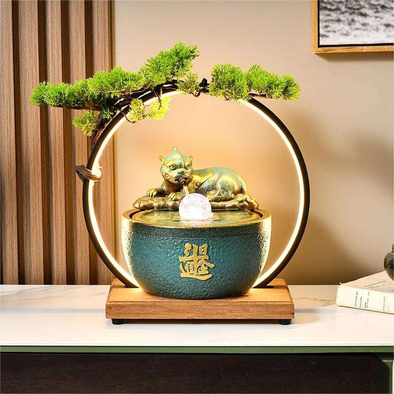 CHENYISHI Pixiu Lucky Ornaments Cornucopia Office Store Humidifier Flowing Water Feng Shui Wheel Opening Gift Flowing Ball Lucky Ornament