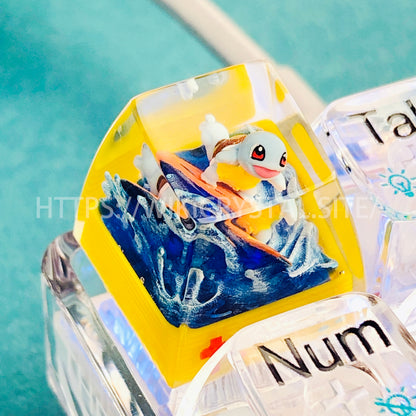 Pokemon Squirtle Custom 1U Keycap Pokemon Keycap Liquidate Keycap Artisan Keycap Anime Cherry MX Keycap, Yellow Keycap