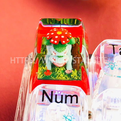 Pokémon Venusaur customized 1U keycap Pokémon keycap liquefied keycap craftsman keycap anime cherry MX keycap red keycap