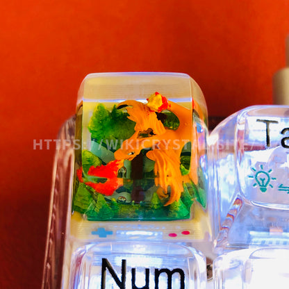 Pokémon Charizard custom 1U keycap Pokemon keycap liquefied keycap artisan keycap anime cherry MX keycap yellow keycap