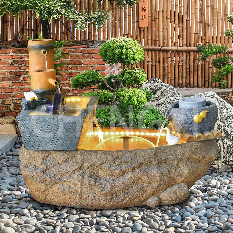 Pastoral flowing water landscape