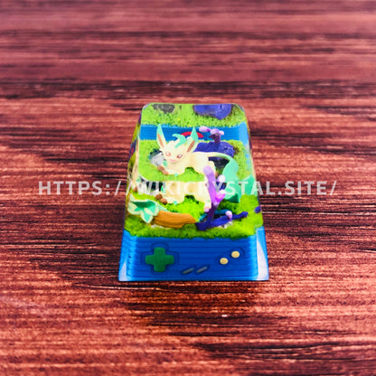 Pokemon Leafeon Custom 1U Keycaps Pokemon Keycap Liquidate keycap Artisan Keycap Anime Cherry MX Keycaps