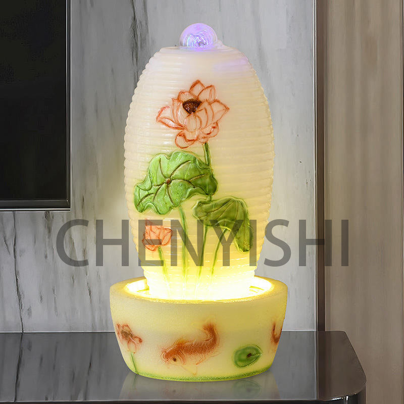 CHENYISHI Lucky Egg Flowing Water Fountain Opening Ornament European Modern Creative Living Room Indoor Desktop Waterscape