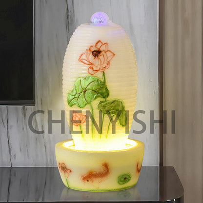 CHENYISHI Lucky Egg Flowing Water Fountain Opening Ornament European Modern Creative Living Room Indoor Desktop Waterscape