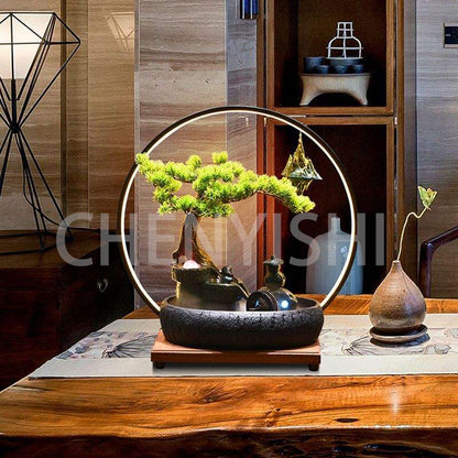 CHENYISHIRockery fountain Flowing Water Ornaments Circulating Water Feature Office Living Room Basin landscape Feng Shui Fortune