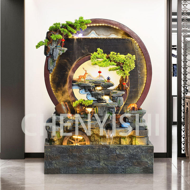 CHENYISHI Large Water Curtain Wall Flowing Water Screen Entrance Decoration Office Feng Shui Company Club Opening Decoration WaterFountain