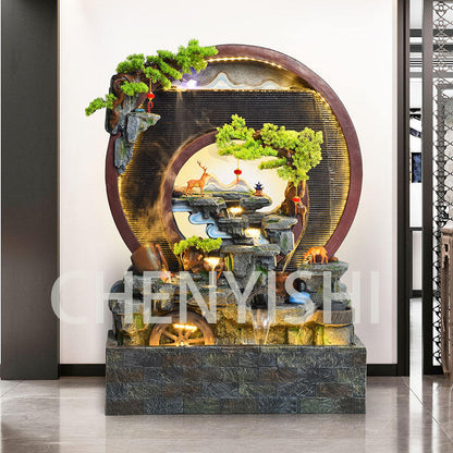 CHENYISHI Large Water Curtain Wall Flowing Water Screen Entrance Decoration Office Feng Shui Company Club Opening Decoration WaterFountain
