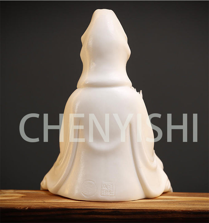 CHENYISHI Creative White Porcelain Guanyin Buddha Statue Zen Home Tea Room Decorations Aromatherapy Furnace Backflow Incense Burner Lamp